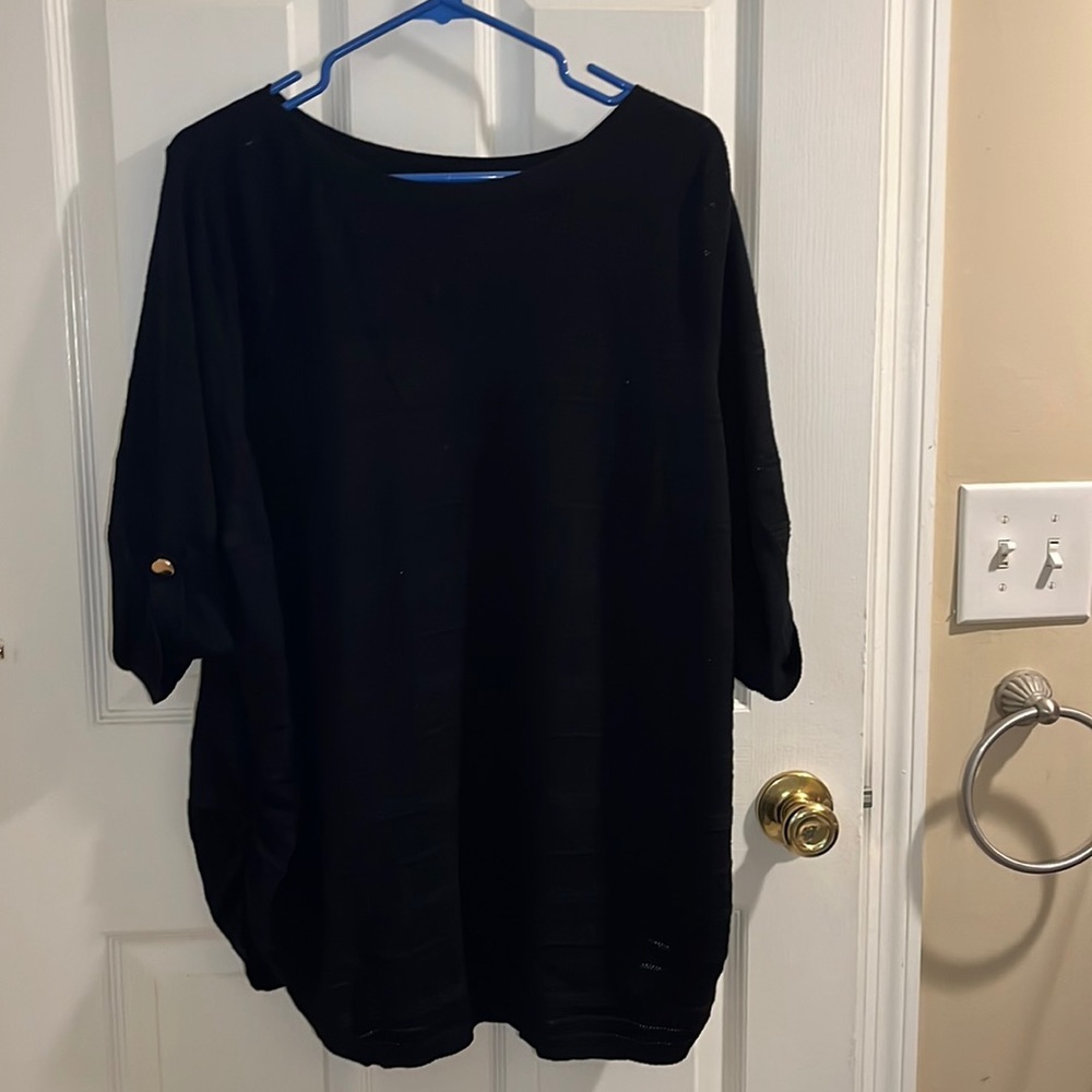 Lane Bryant Pointelle 3/4 Sleeve Sweater